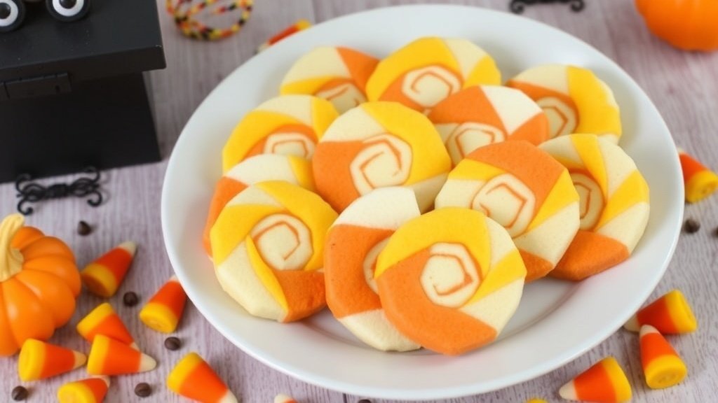 Candy Corn Pinwheel Cookies