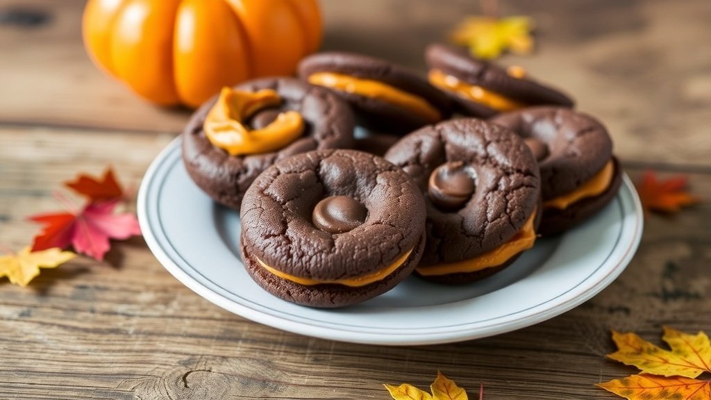 Chocolate Pumpkin Sandwich Cookies