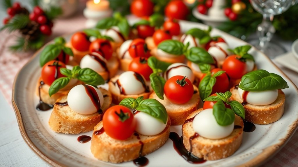 Caprese Crostini with Balsamic Drizzle