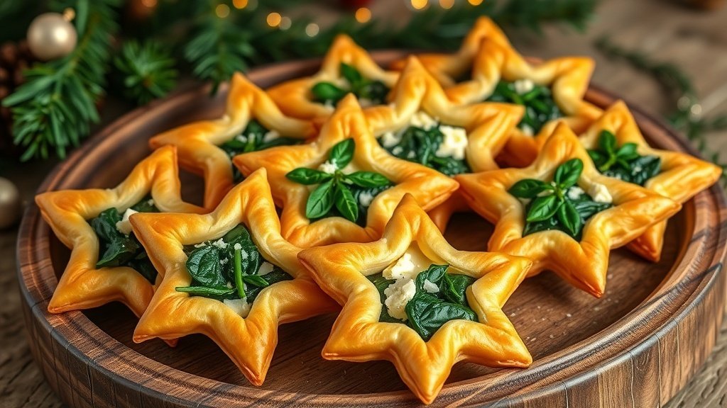 Spinach and Ricotta Puff Pastry Stars