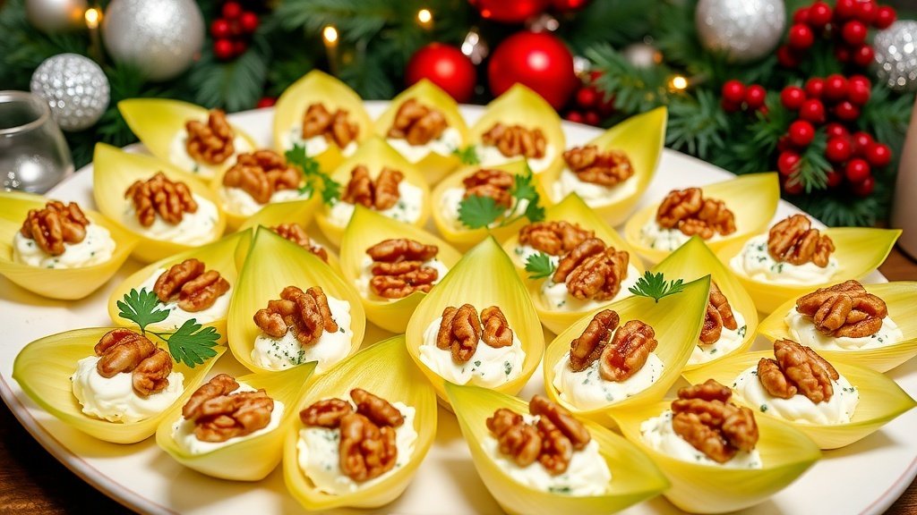 Endive Cups with Blue Cheese and Walnuts