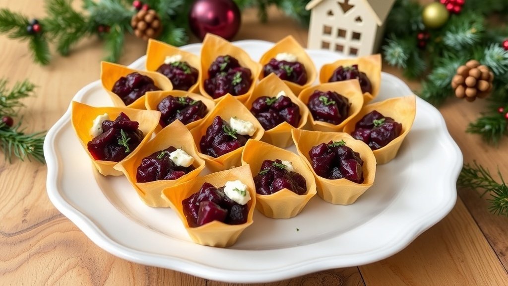 Roasted Beet and Goat Cheese Phyllo Cups