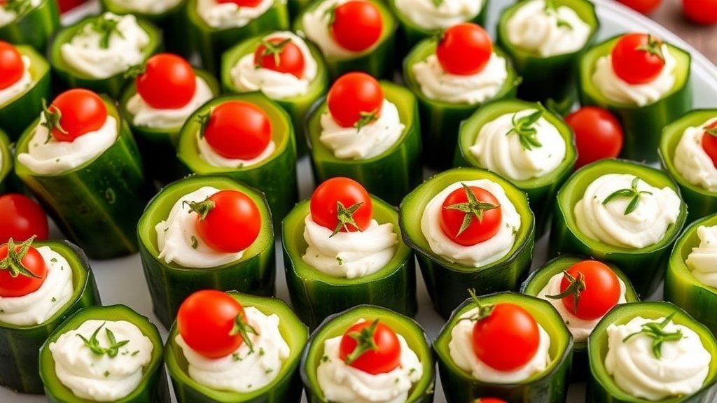Cucumber Cups with Herbed Cream Cheese