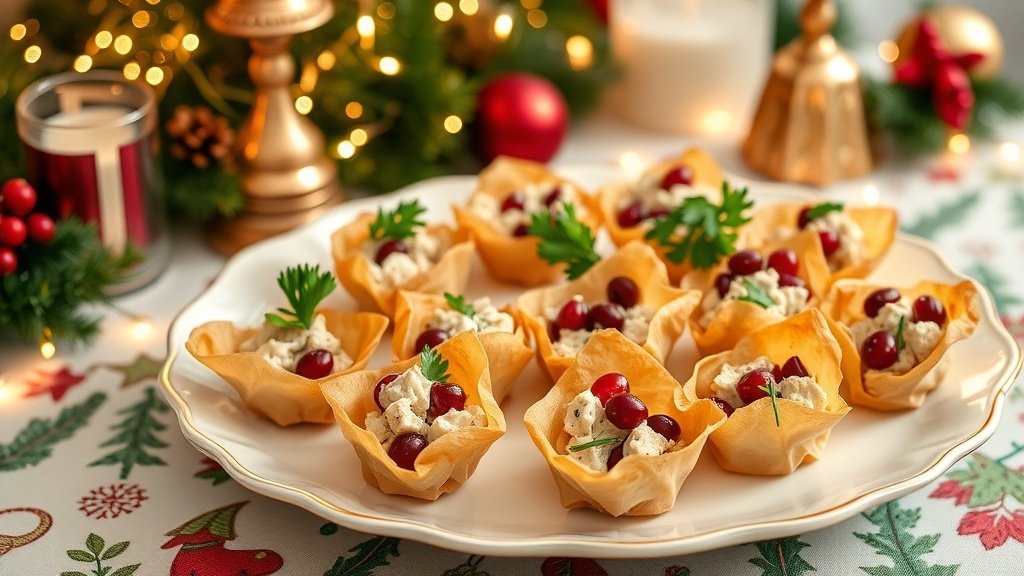 Cranberry Chicken Salad Phyllo Bites