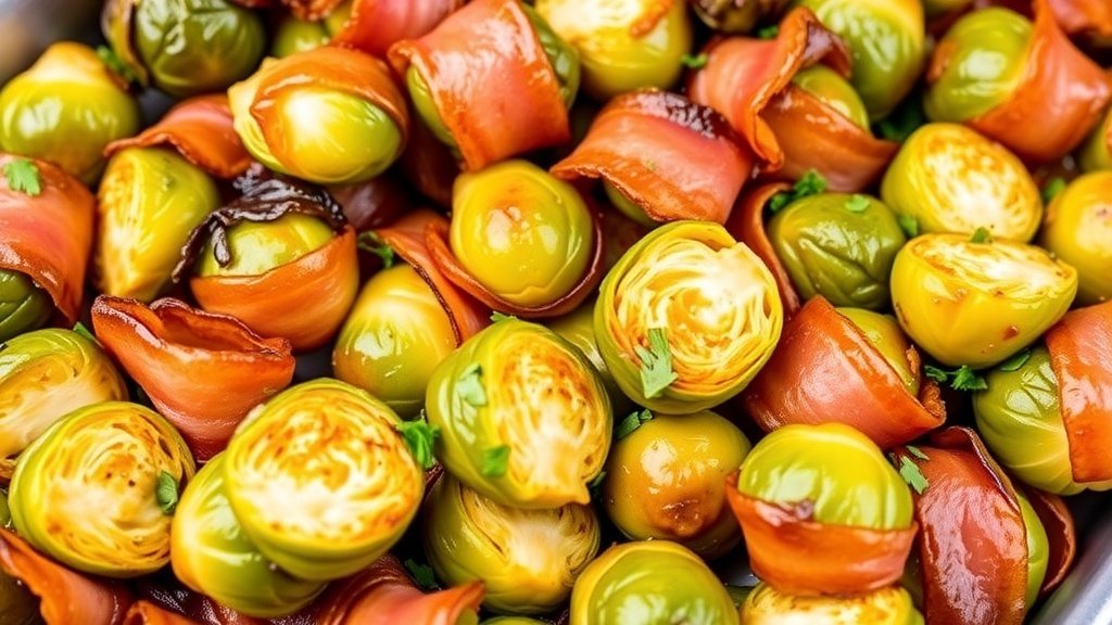 Maple Bacon Wrapped Brussels Sprouts