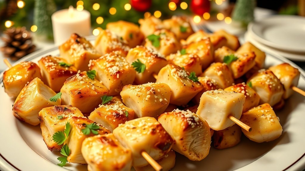 Garlic Parmesan Chicken Skewers