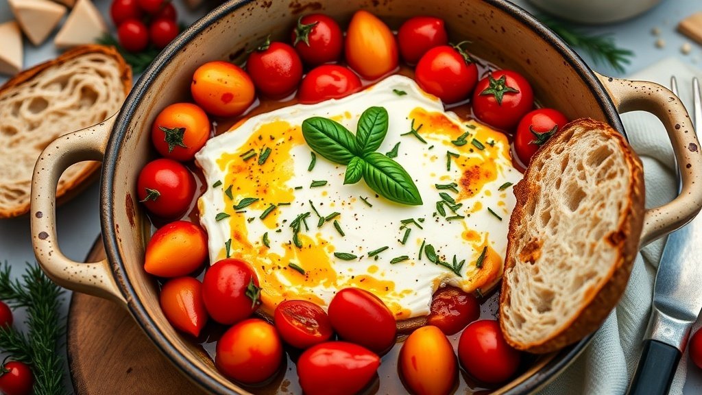 Baked Feta with Roasted Cherry Tomatoes