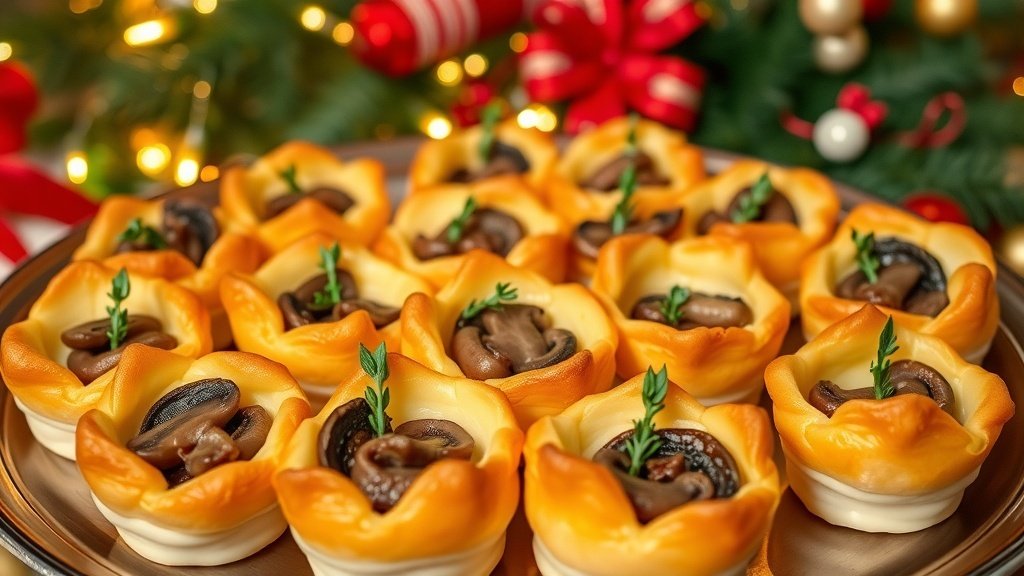 Gruyère and Mushroom Puff Pastry Bites