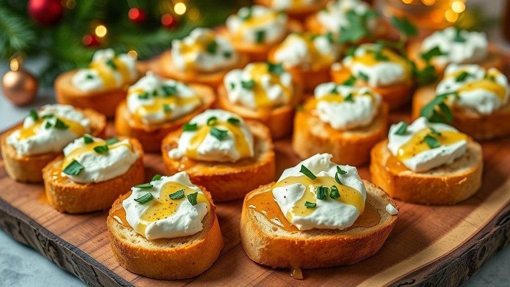 Whipped Feta and Honey Crostini