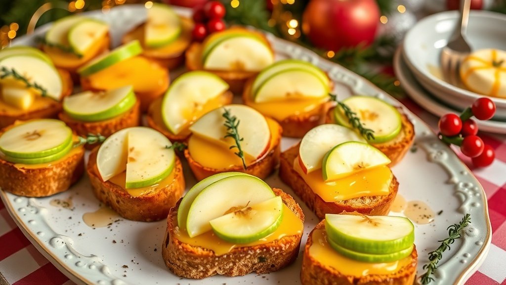 Apple and Cheddar Crostini with Thyme