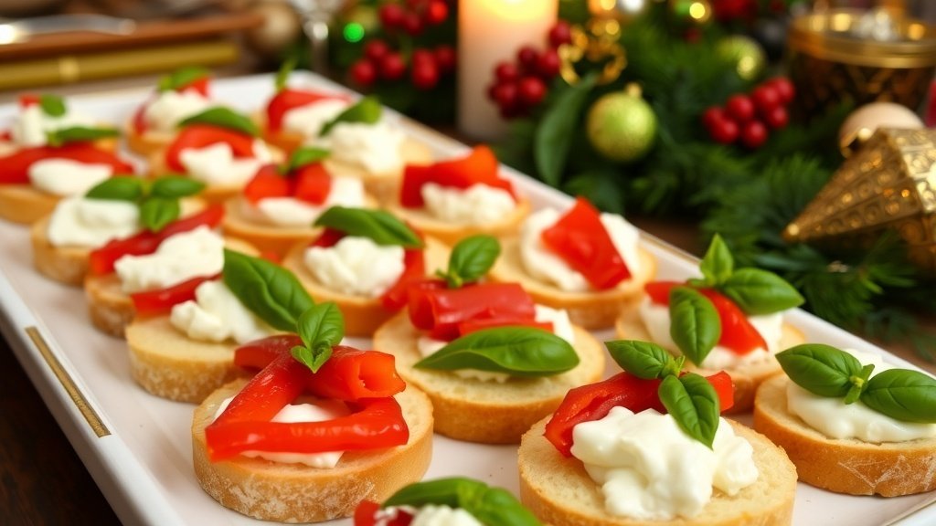 Ricotta and Roasted Pepper Crostini