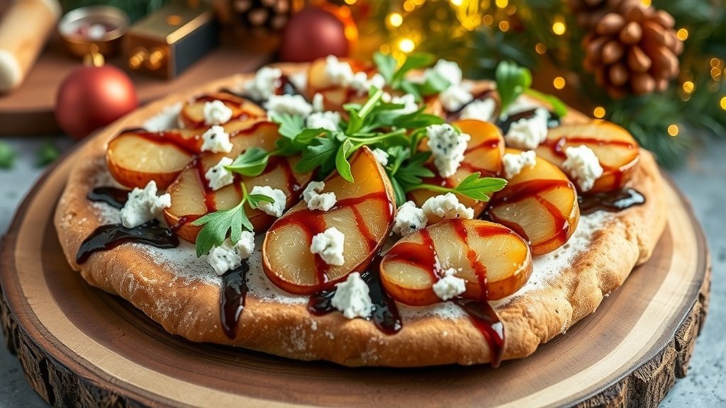Caramelized Pear and Blue Cheese Flatbread