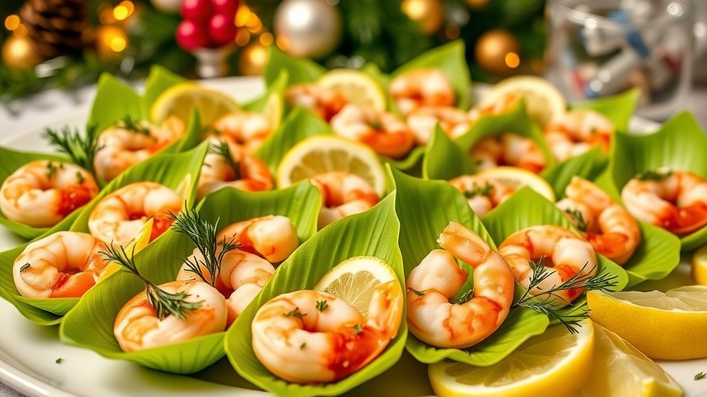 Mini Shrimp Cocktail Bites in Endive Leaves