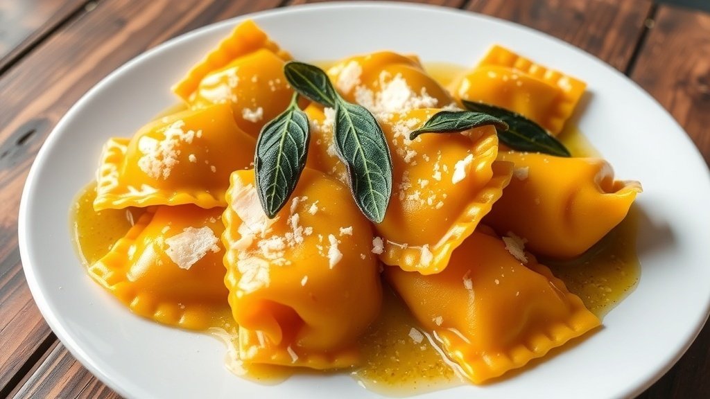 Butternut Squash Ravioli with Brown Butter Sauce