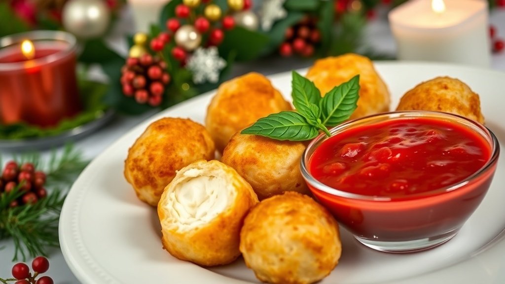 Baked Goat Cheese Balls with Marinara