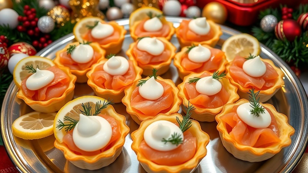 Salmon Tartlets with Lemon Cream