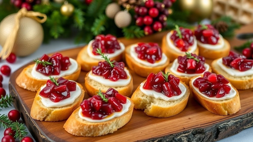 Cranberry Chutney and Brie Crostini