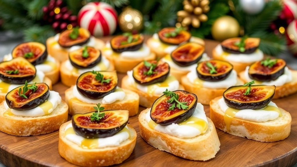 Roasted Fig and Honey Ricotta Crostini