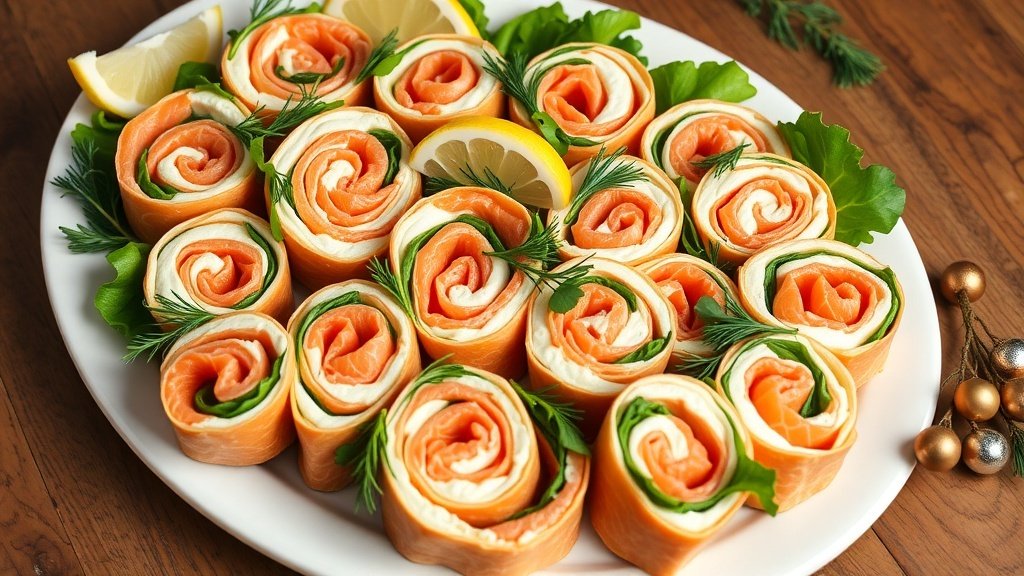 Smoked Salmon Pinwheels with Cream Cheese