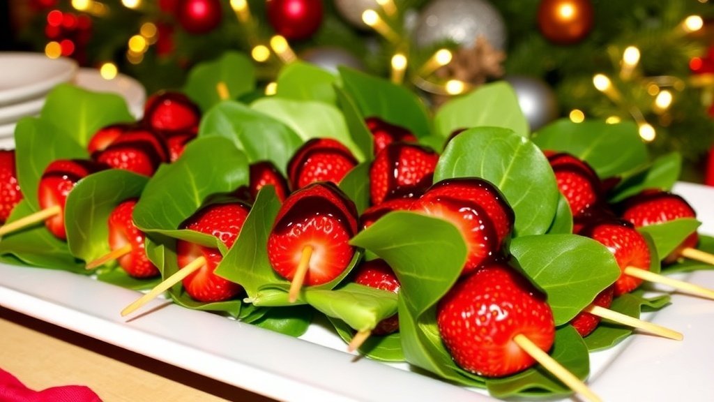 Spinach and Strawberry Balsamic Skewers