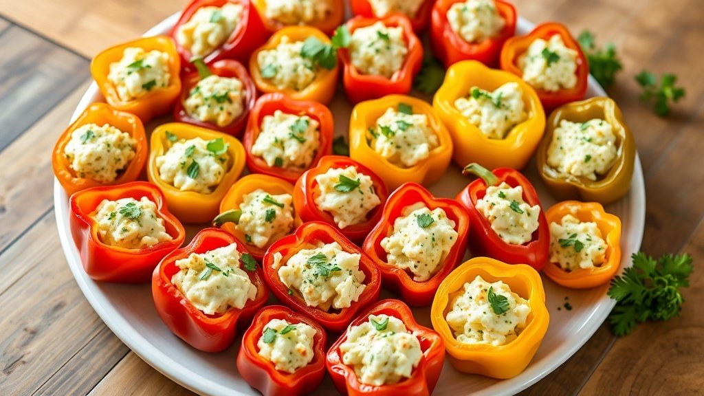 Stuffed Mini Bell Peppers with Creamy Cheese