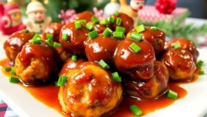 Cranberry BBQ Chicken Meatballs