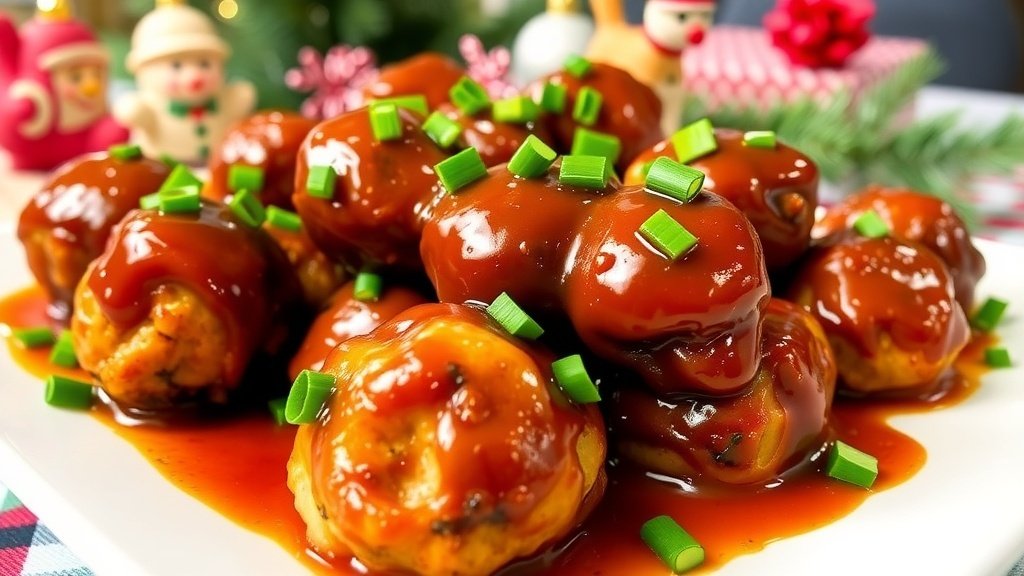 Cranberry BBQ Chicken Meatballs