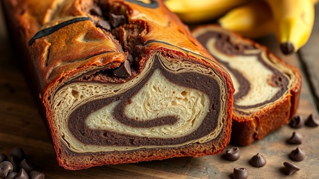 Banana Chocolate Marble Bread