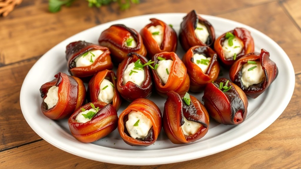 Bacon-Wrapped Dates with Goat Cheese