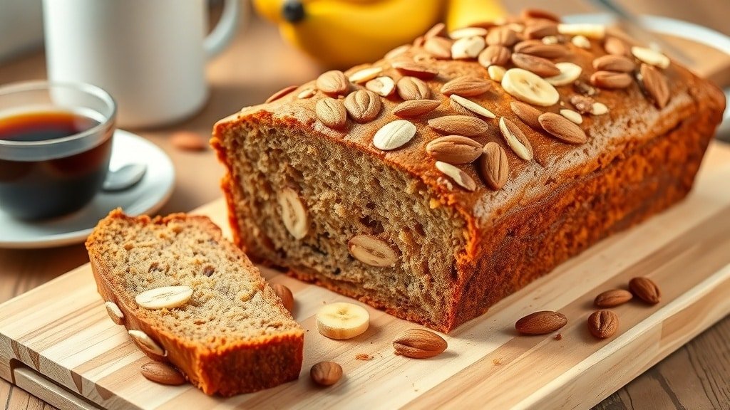 Banana Bread With Crunchy Almond Topping
