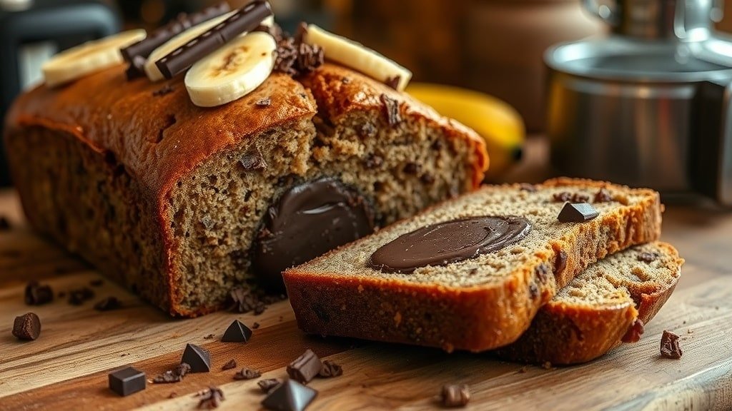 Banana Bread With Chocolate Truffle Center