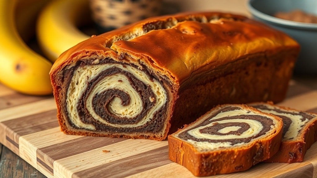 Banana Brownie Swirl Bread