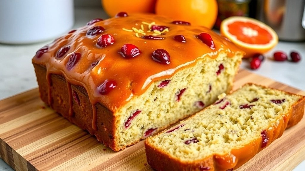 Banana Bread With Cranberry Orange Glaze
