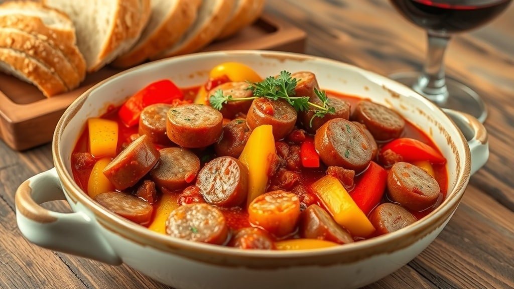 Crockpot Sausage and Peppers