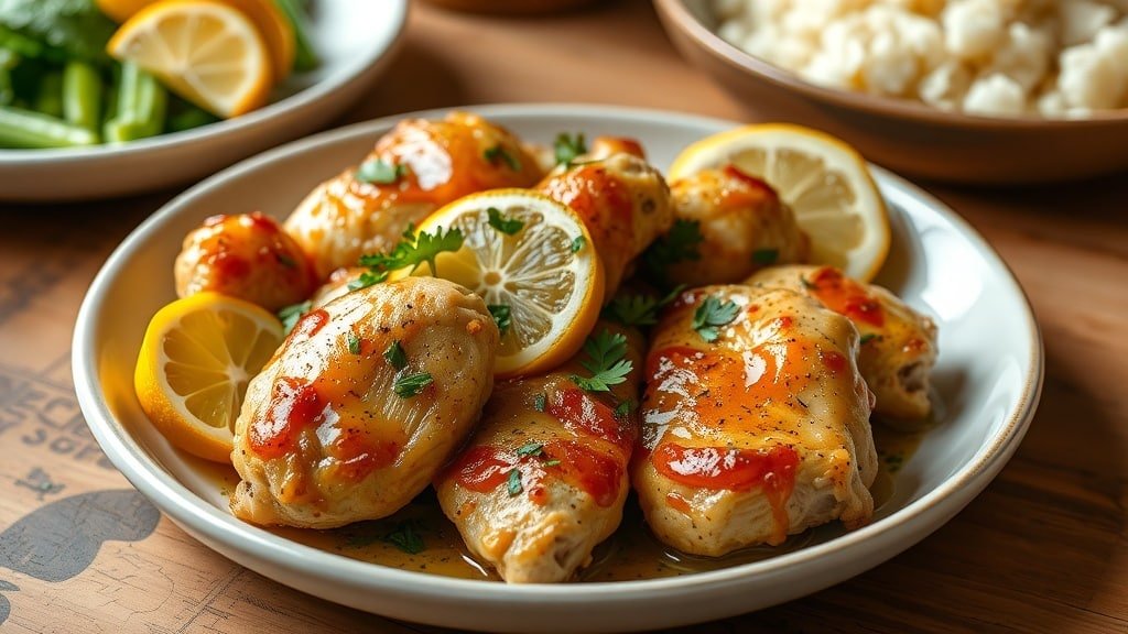 Slow Cooker Lemon Garlic Chicken