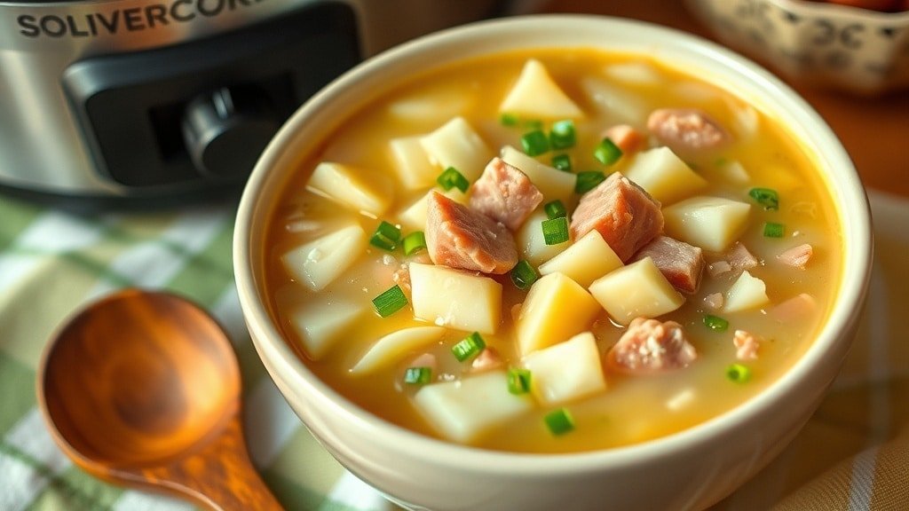 Slow Cooker Ham and Potato Soup