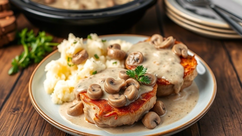 Slow Cooker Smothered Pork Chops
