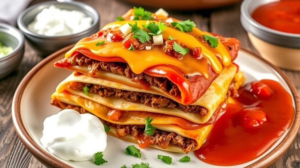 Crockpot Beef Enchilada Stack