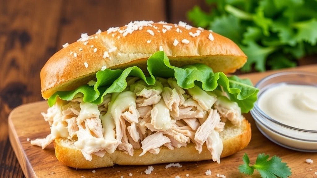 Slow Cooker Chicken Caesar Sandwiches