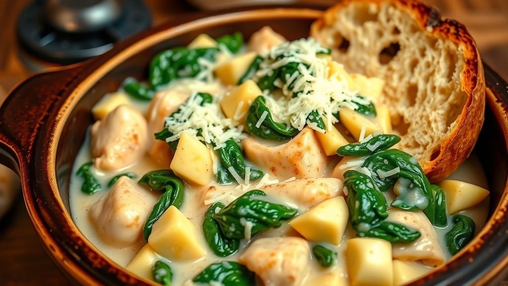 Crockpot Spinach Artichoke Chicken