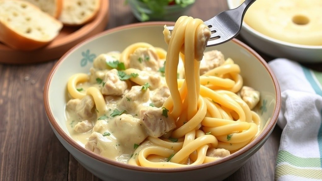 Slow Cooker Chicken Fettuccine