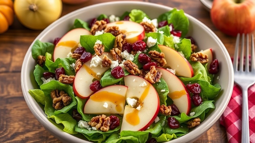 Apple Walnut Cranberry Salad with Maple Dressing