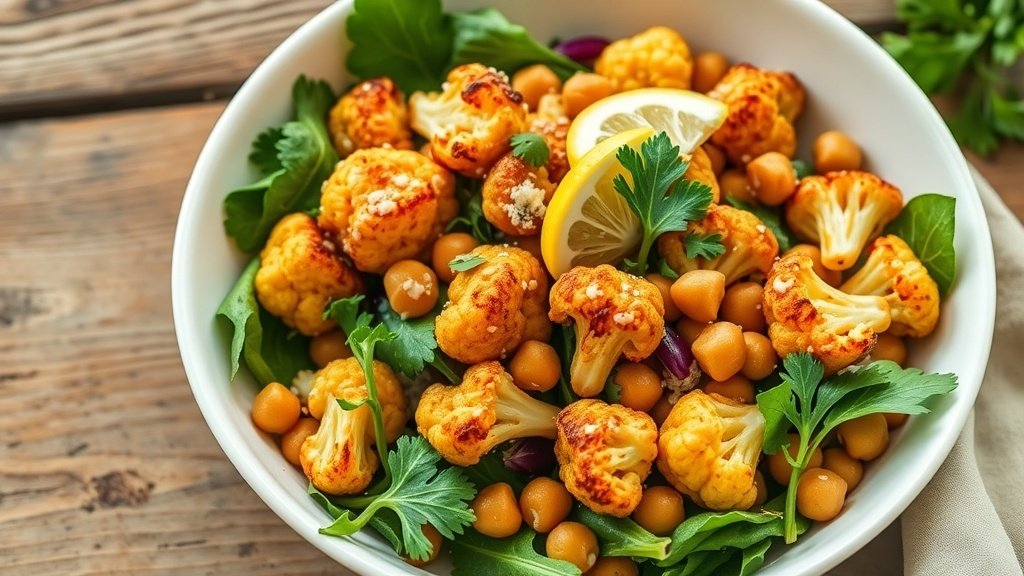 Roasted Cauliflower and Chickpea Salad