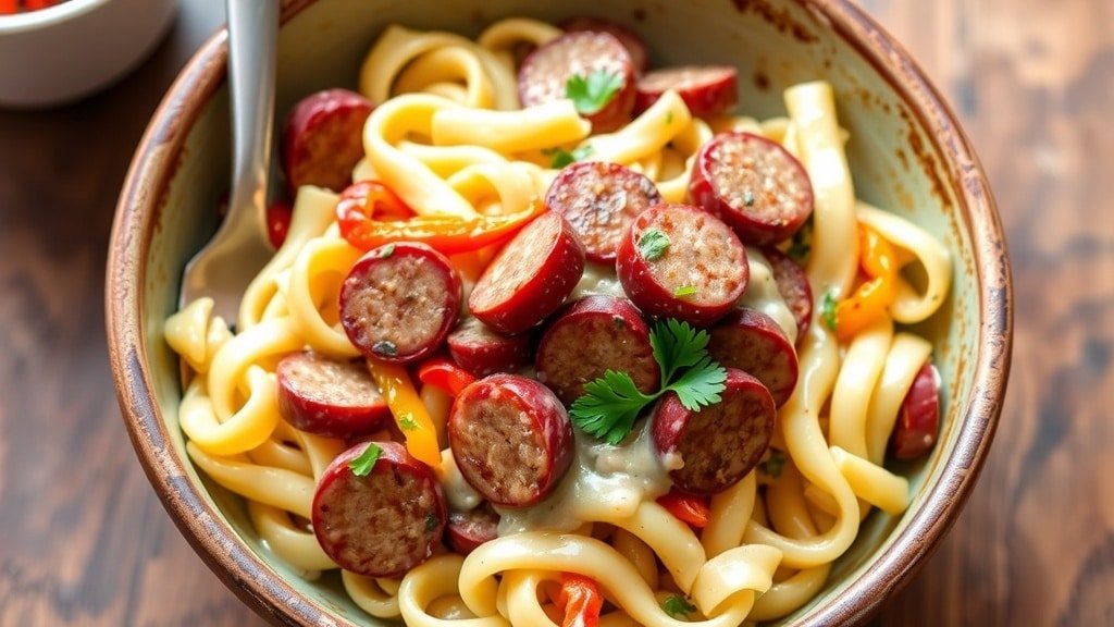 Slow Cooker Cajun Sausage Pasta