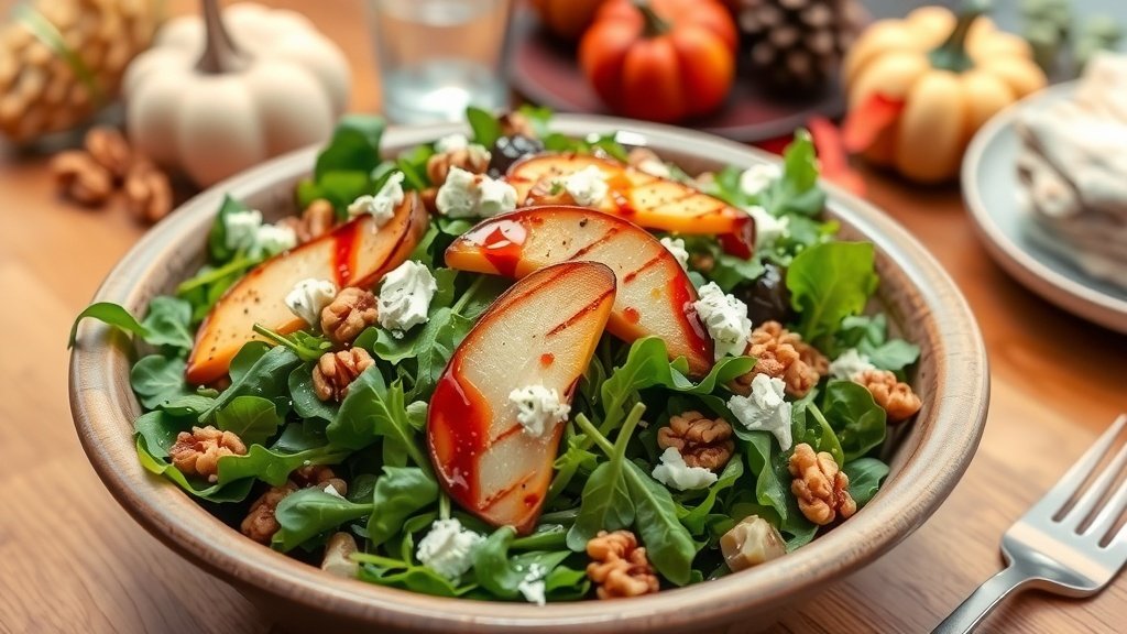 Baby Arugula Salad with Roasted Pears
