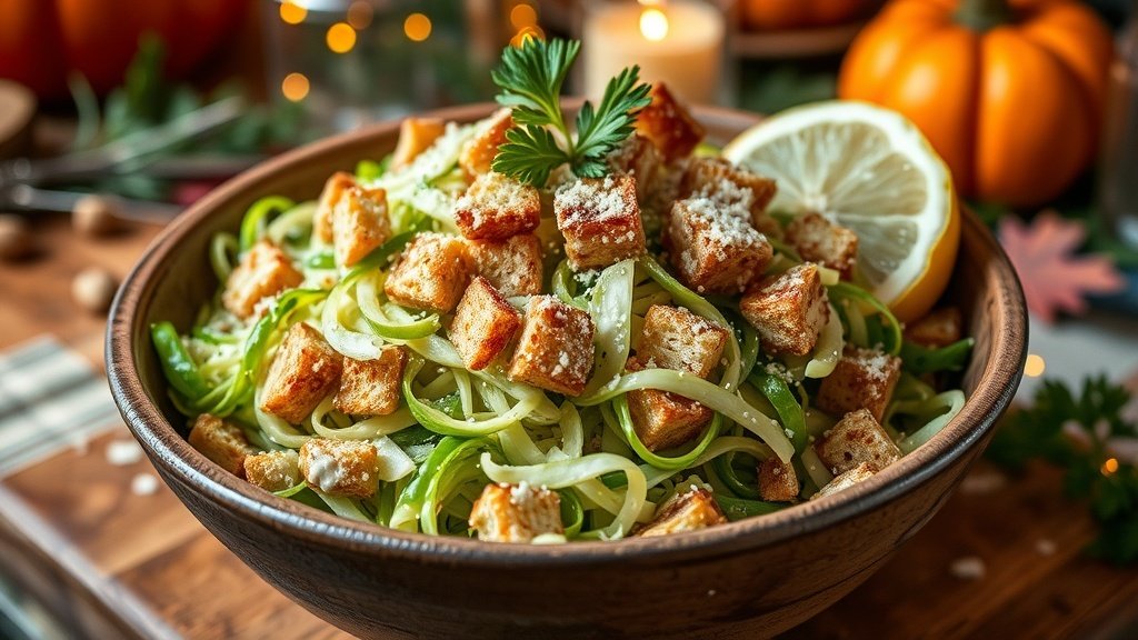 Shaved Brussels Sprouts Caesar Salad