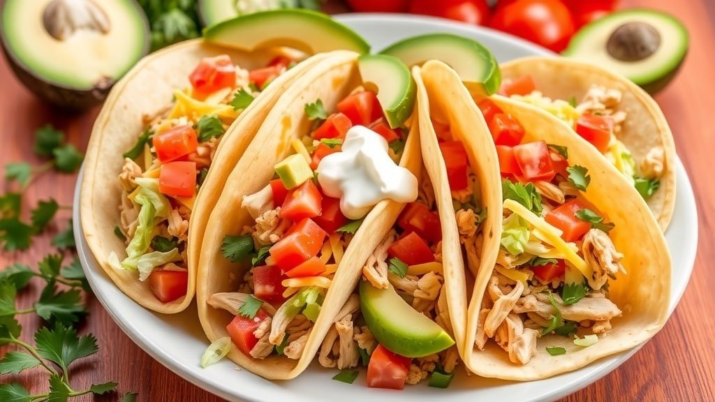 Slow Cooker Ranch Chicken Tacos