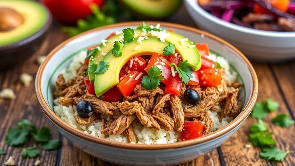 Slow Cooker Pork Burrito Bowls