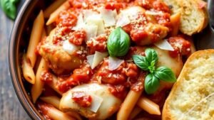 Crockpot Chicken Parmesan Pasta