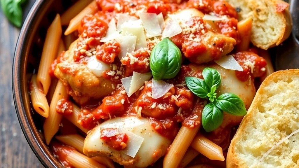 Crockpot Chicken Parmesan Pasta